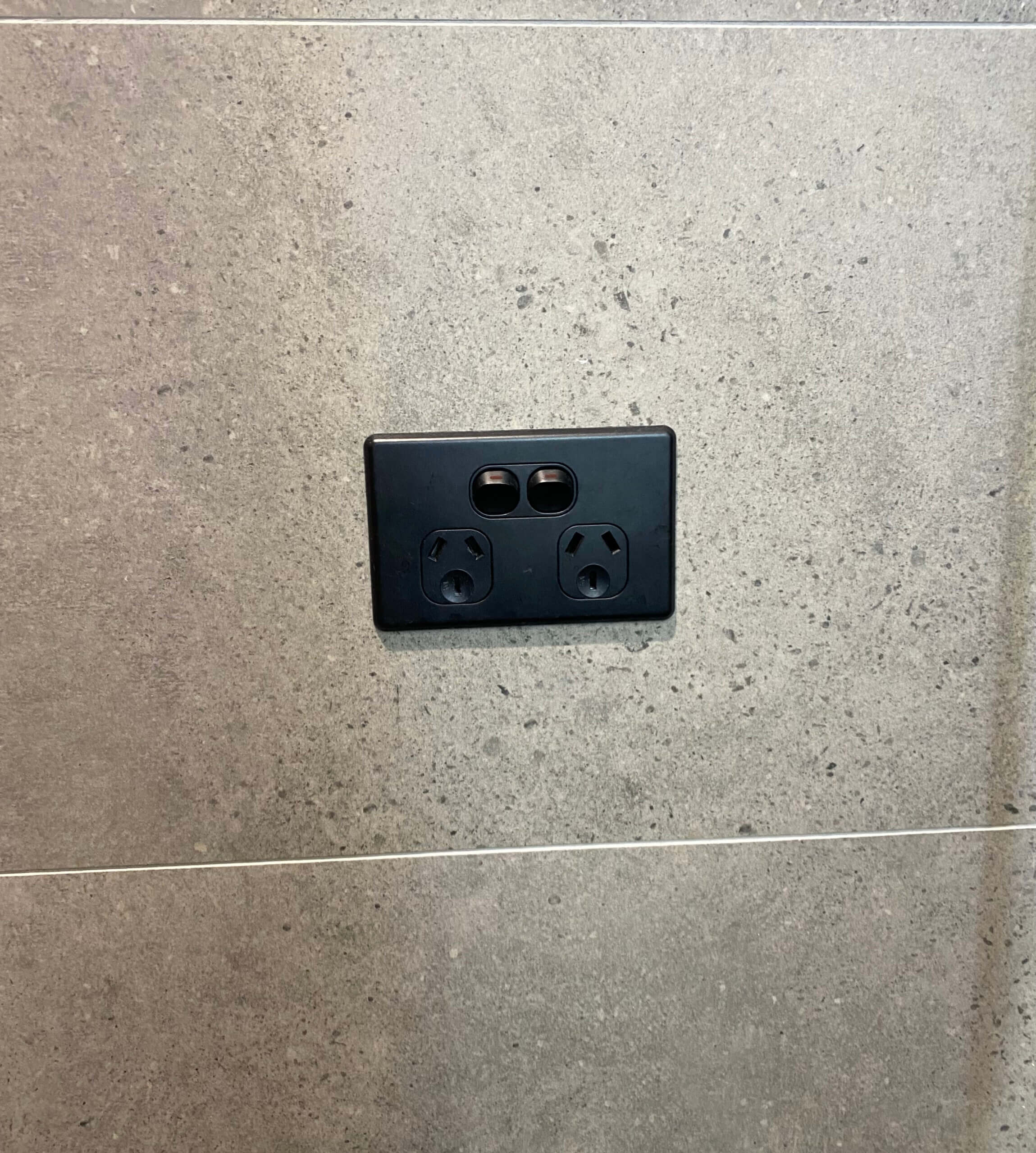 Black Double Power point Outlet